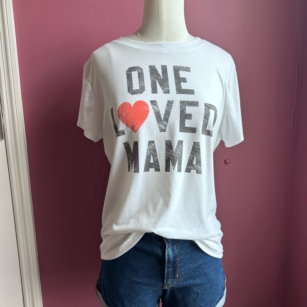 Ingrid & Isabel White and Red Short Sleeve Tee